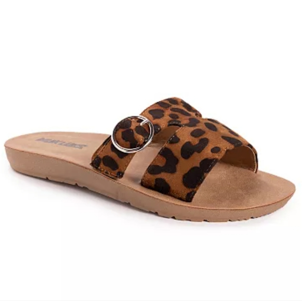 Muk Luk About You Animal Print Sandals Size 10